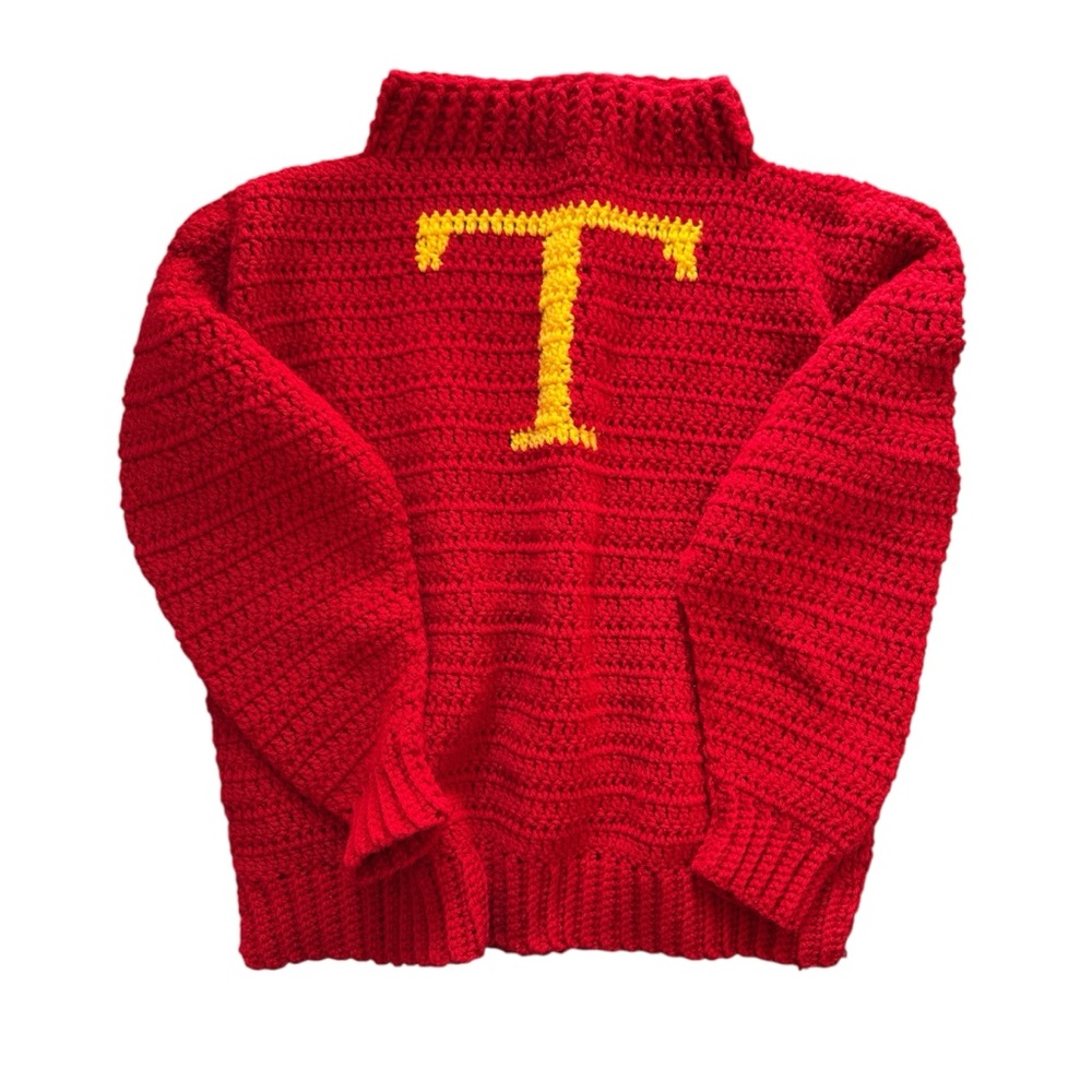 Harry Potter Weasley “T” Sweater HAND KNIT